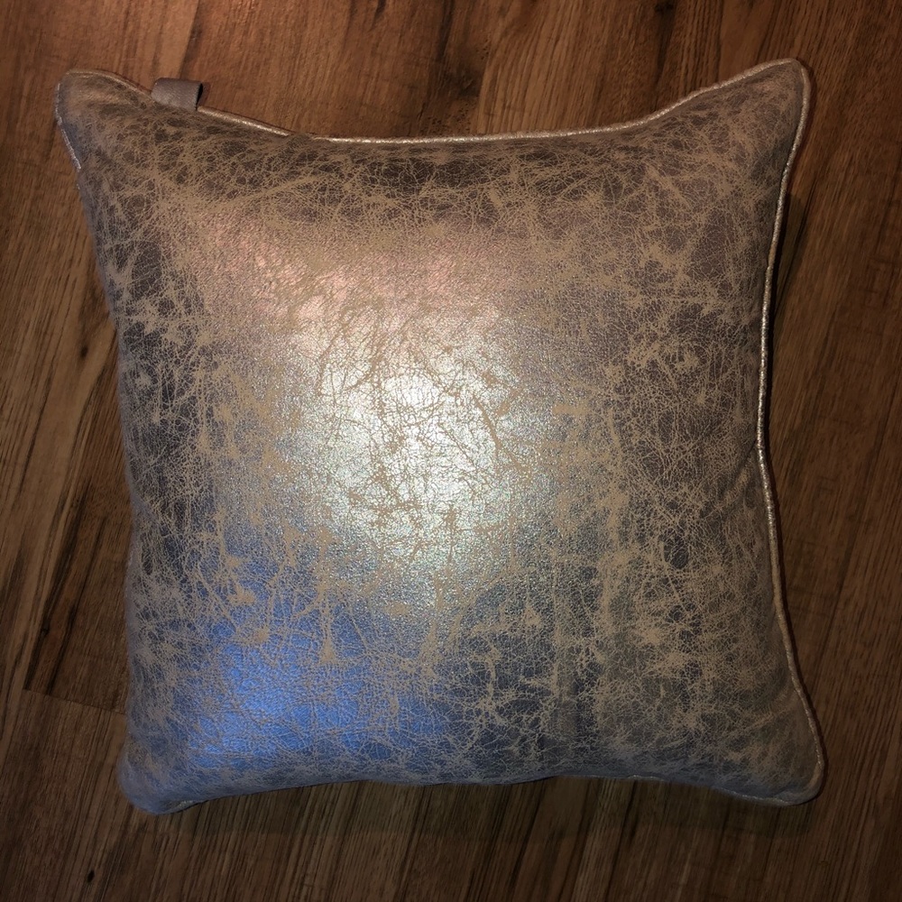 Metallic Silver Rustic Throw Pillow - Picture 2 of 4